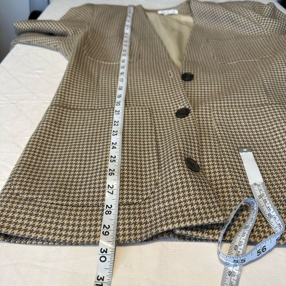USA Vintage Anne Klein Houndstooth Blazer w Pockets Womens 6 Wool Silk Cashmere - Picture 8 of 11